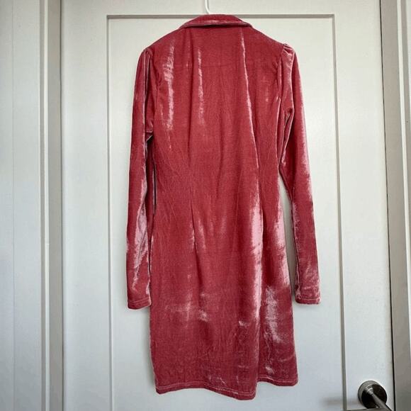 NWT Minkpink Womens Blush Front Button Mekness Mini Shirt Dress Size Large - Picture 5 of 13